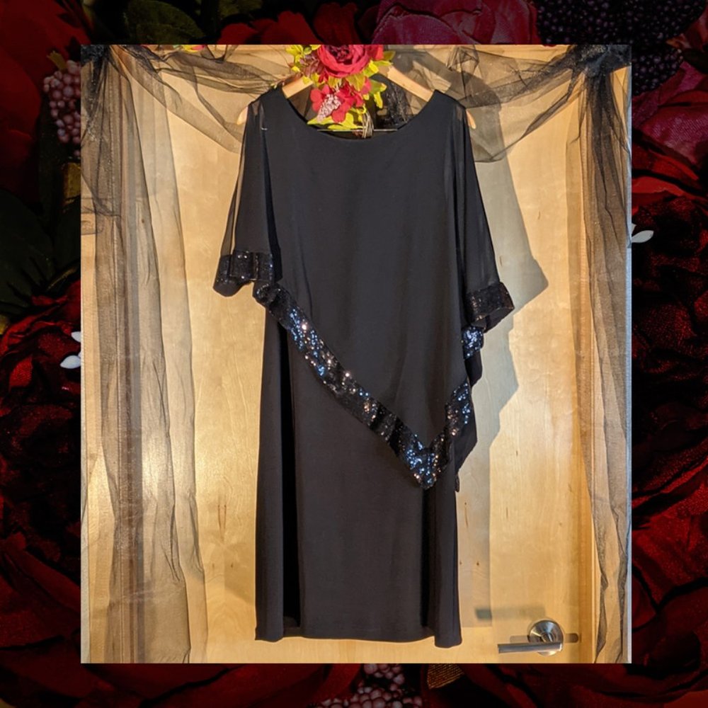 Scarlett Cocktail Evening Black Sequins Dress